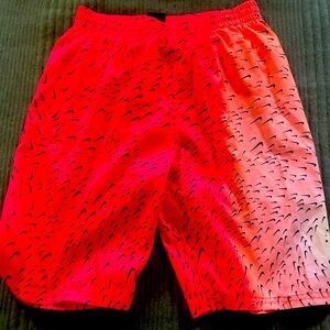 nike red and orange ombré swimming trunks